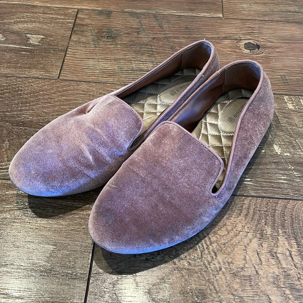 Birdies The Starling Velvet Pale Pink Loafers Size 10
